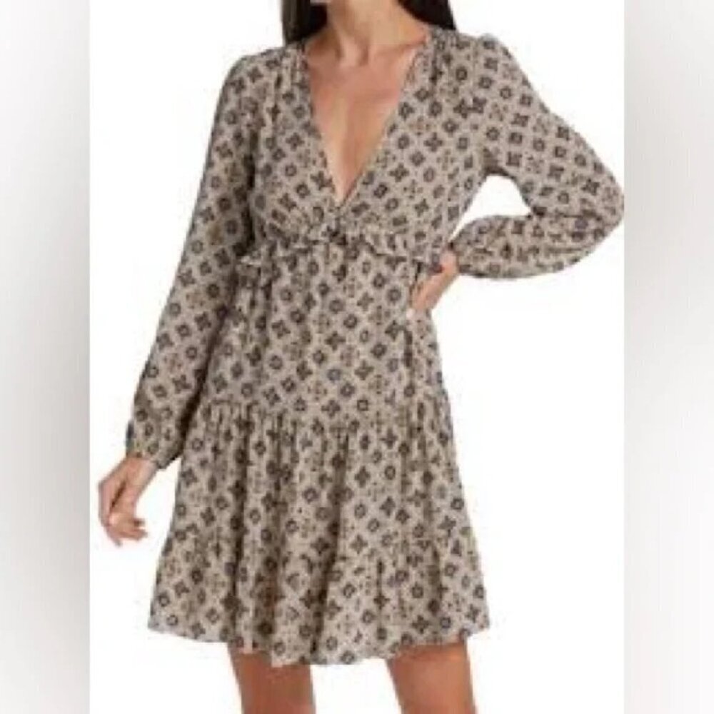 Veronica Beard Womens Size 4 Delray Silk Mini Dress Boho Floral Summer Party